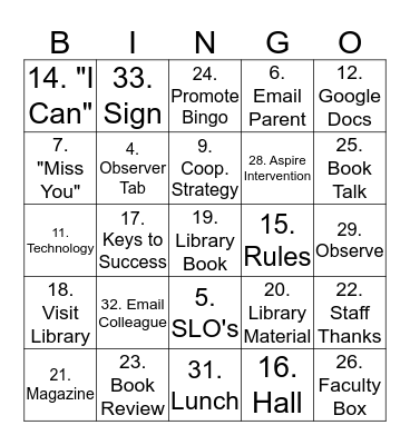 Bingo Card