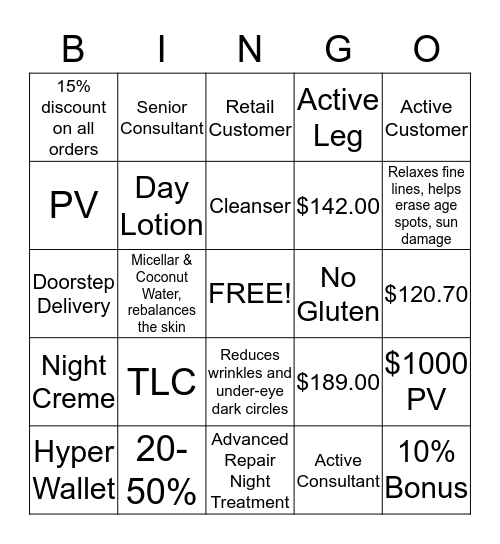 TrūAura BINGO Card