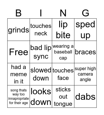 musically bingo Card