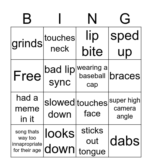 musically bingo Card