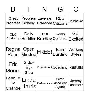 LEAN  IN  TO  CHANGE Bingo Card