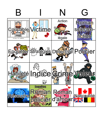 Bingo des détectives Bingo Card