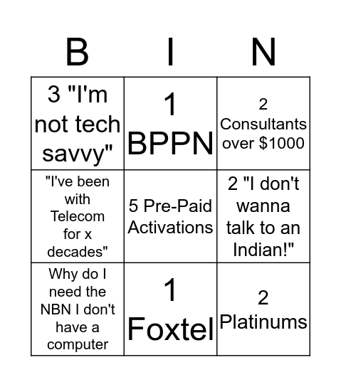 Daily Bingo Card