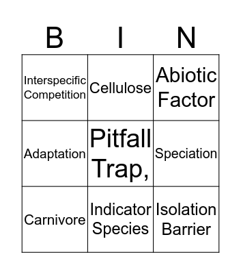 Life on Earth Bingo Card