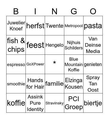 Stravinsky's Bingo-diner! Bingo Card