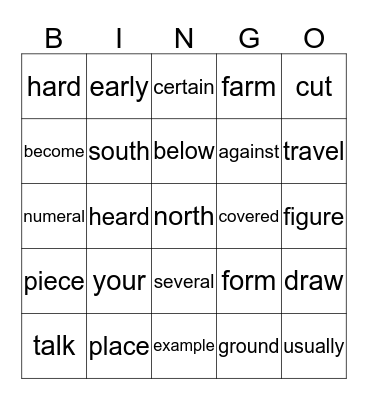 Bradley Bingo Card