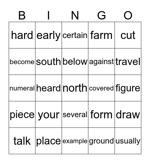 Bradley Bingo Card