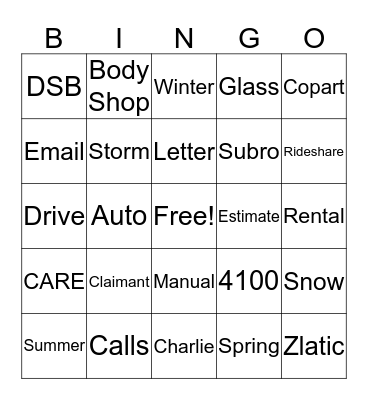 CUSTOMER CARE Bingo Card
