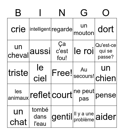 le chat et la lune Bingo Card