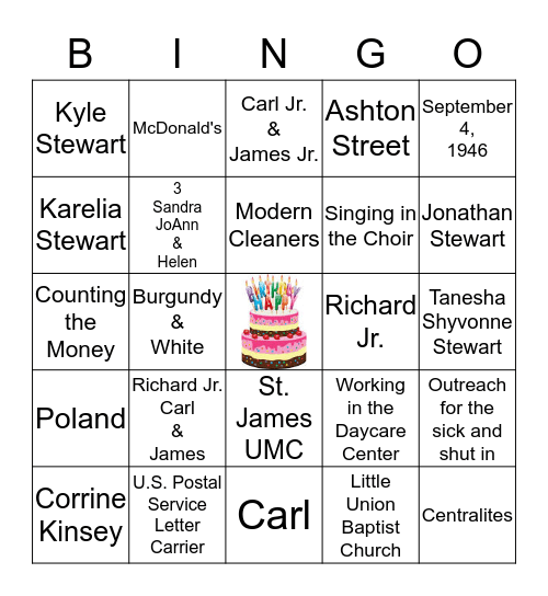 BIRTHDAY CELEBRATION Bingo Card