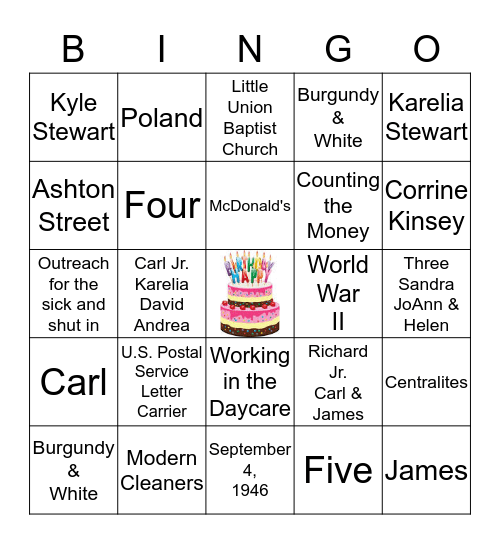 BIRTHDAY CELEBRATION Bingo Card