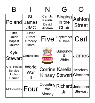 BIRTHDAY CELEBRATION Bingo Card