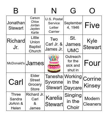 BIRTHDAY CELEBRATION Bingo Card
