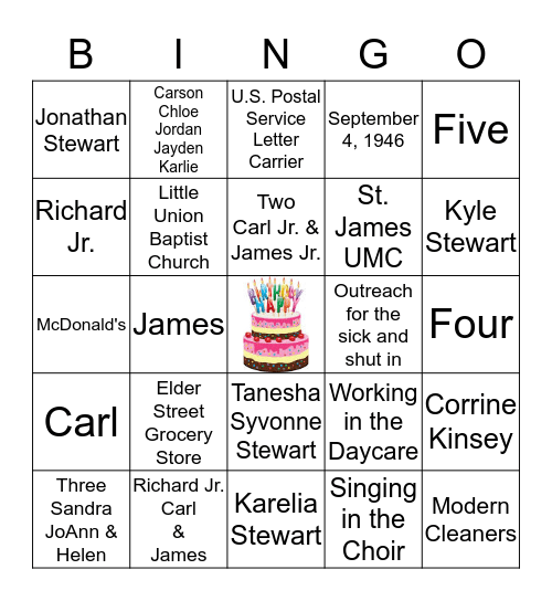 BIRTHDAY CELEBRATION Bingo Card