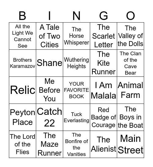 BOOK BINGO Card