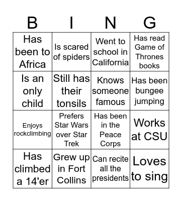 Crossroads Core Training March/April 2018 Bingo Card