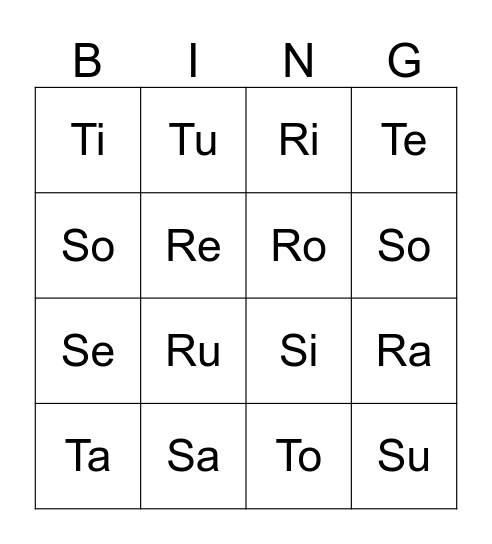 ABC der Tiere Bingo Card