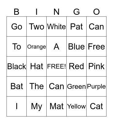 Circus Bingo Card