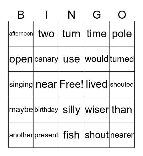 Grandma's Birthday Surprise  &  Two Hoots and the King Bingo Card