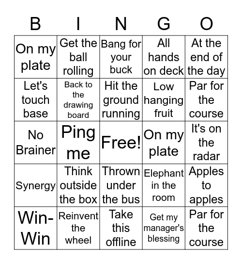 NSM Bingo Card