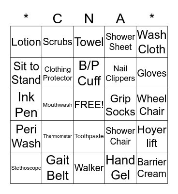 National CNA Week BINGO Card