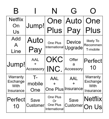 OKC INC  Bingo Card