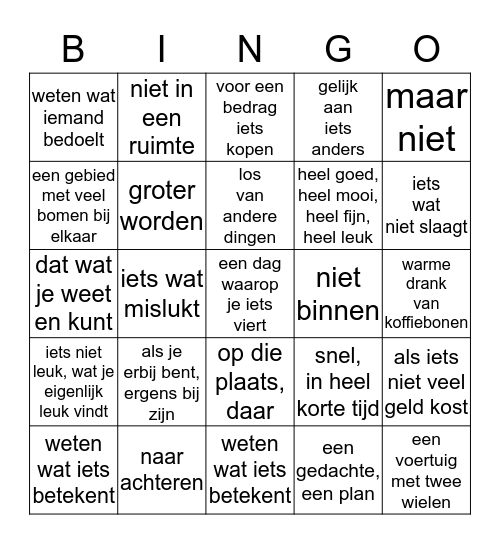 Thema 18 Nederland p. 1 en 2 Bingo Card