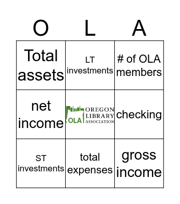 OLA Finance Bingo Card