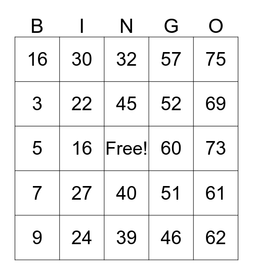 Tri Sigma House Fun Bingo Card