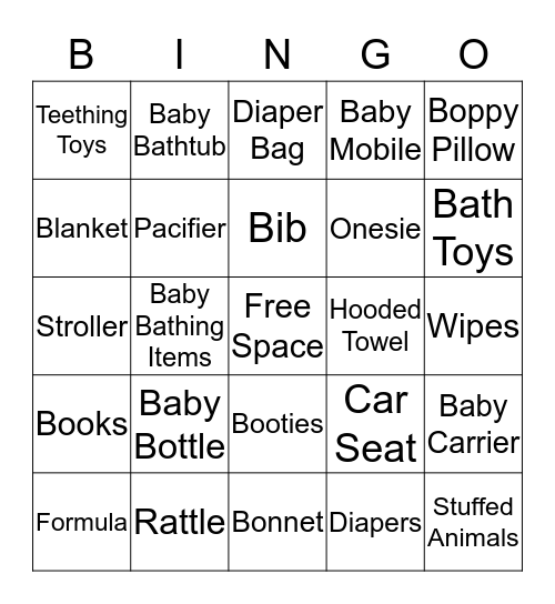 Audrey's Baby Shower  Bingo Card