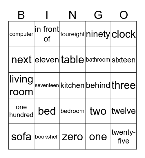 green unit 6 Bingo Card