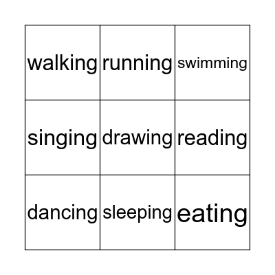 Doing Things! Bingo Card