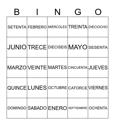 PRACTICA Bingo Card