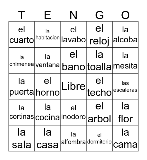 La Casa  #1 Bingo Card