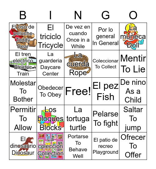 4a Vocab Bingo Card