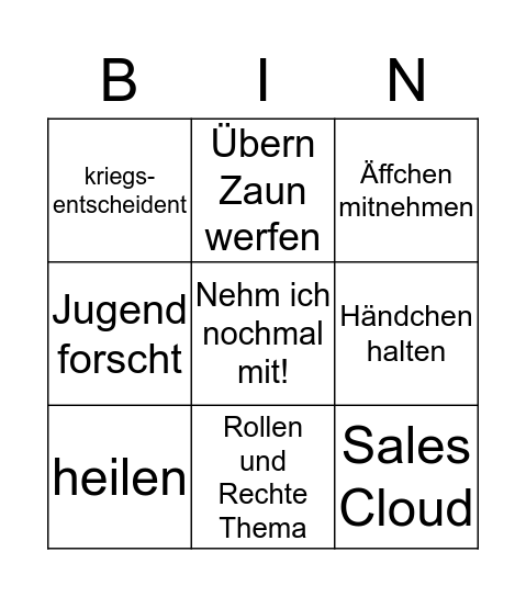 CRM Bullshit Bingo Card