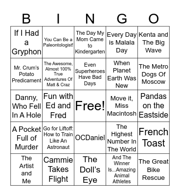 Book Bingo Card