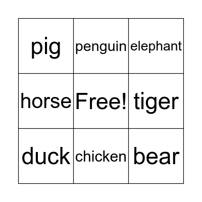 Nature Bingo Card