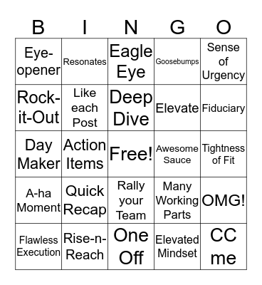 Nicole-isms Bingo Card