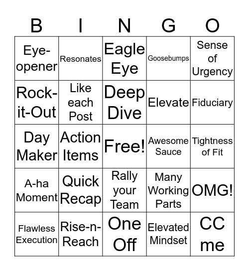 Nicole-isms Bingo Card