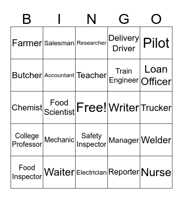 Career Bingo Card