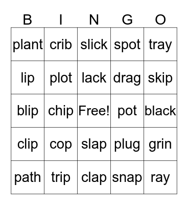 Blends Bingo Card