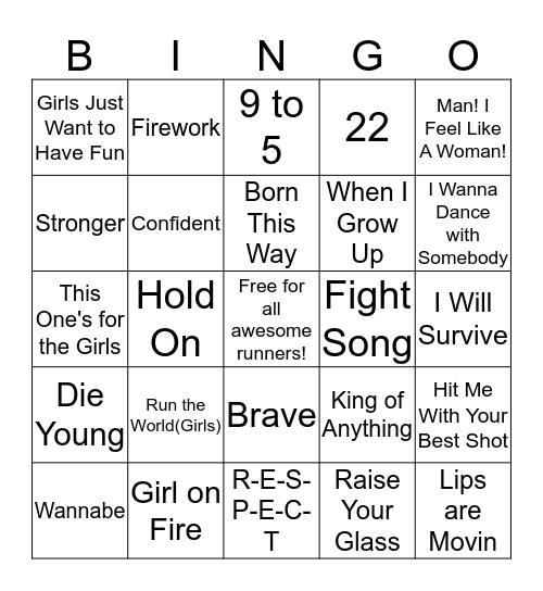 Girl Power Bingo Card