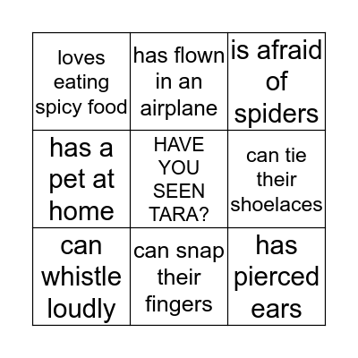FIND SOMEONE WHO... Bingo Card
