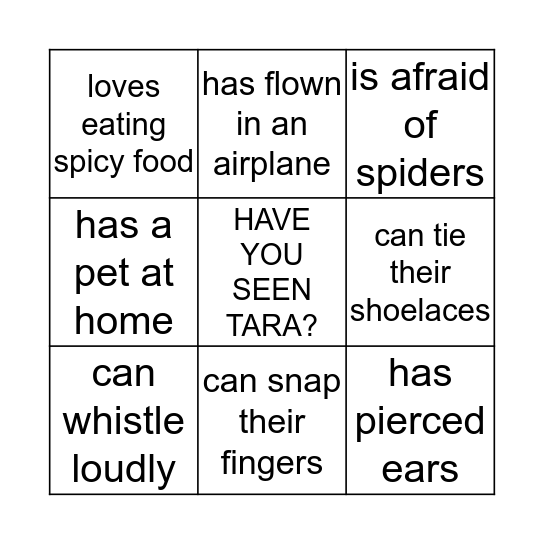 FIND SOMEONE WHO... Bingo Card