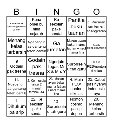 SMANTI 32 BINGO! Bingo Card