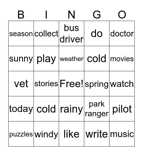 Review 1: Units 1-3 Bingo Card