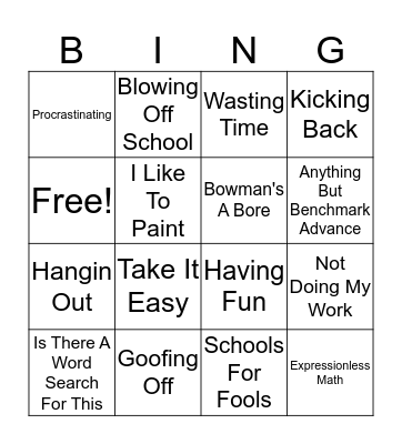 National Good Off Day Bingo Card