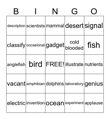 Review Bingo Card
