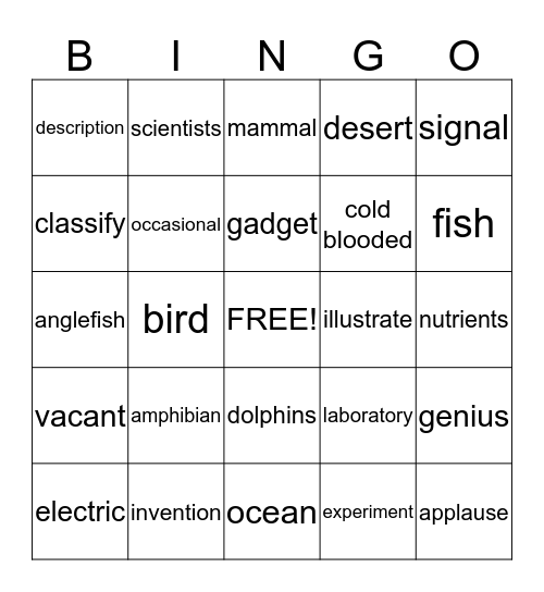 Review Bingo Card